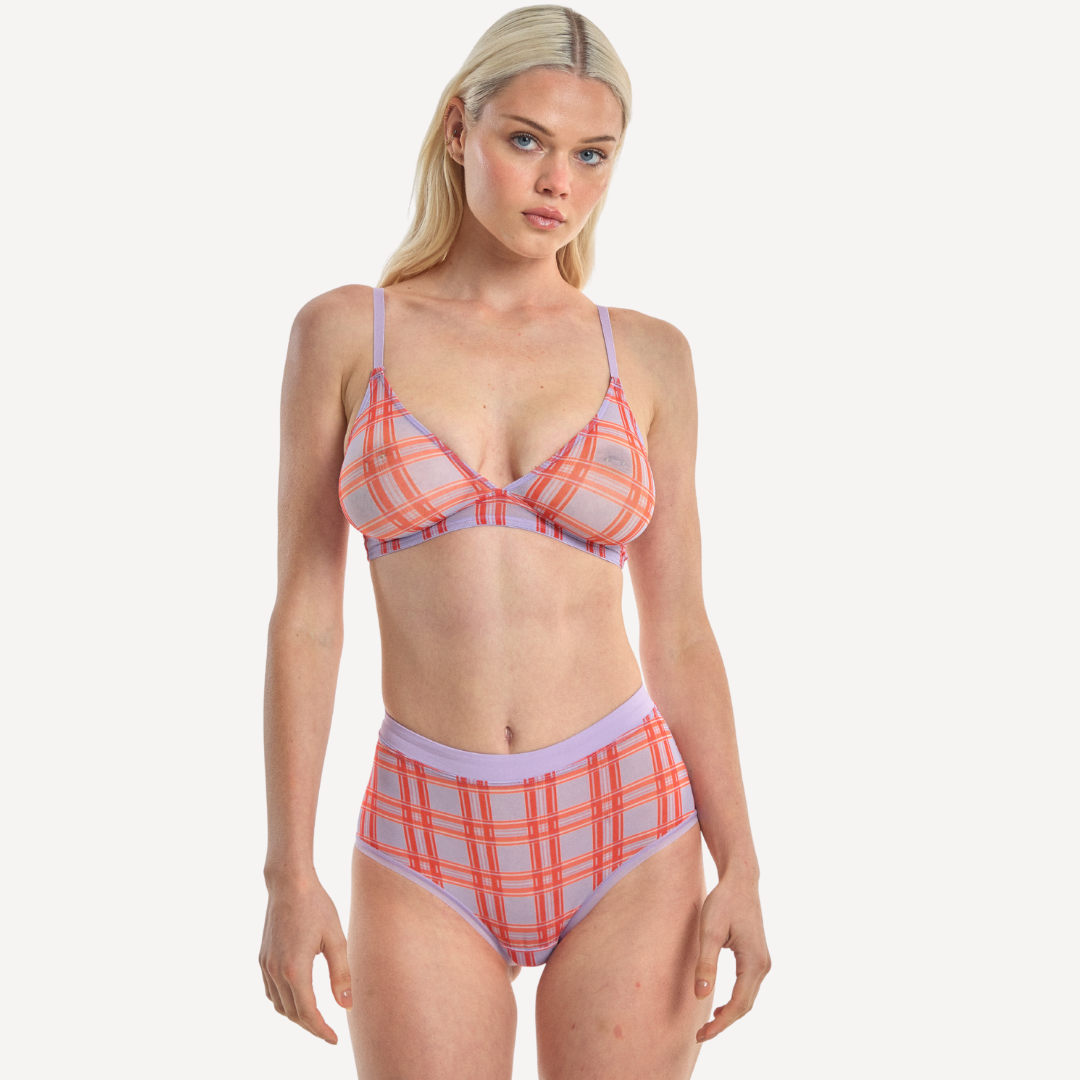 AYLA / S, XS / LAVEDER FIZZ PLAID, S / LAVEDER FIZZ PLAID, M / LAVEDER FIZZ PLAID, L / LAVEDER FIZZ PLAID, 2XL / LAVEDER FIZZ PLAID, 3XL / LAVEDER FIZZ PLAID, 4XL / LAVEDER FIZZ PLAID