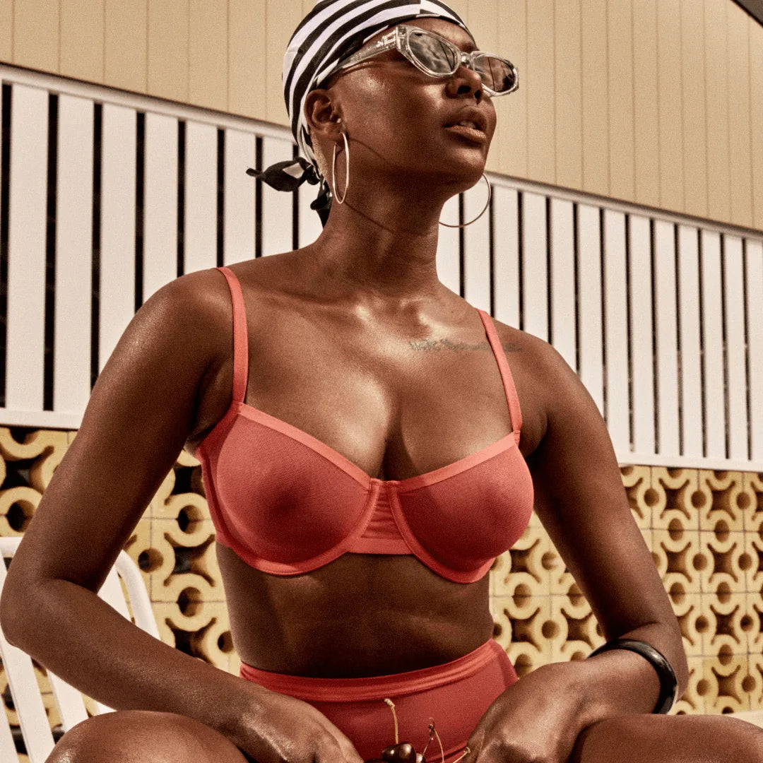 Mesh Balconette Bra